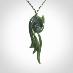 Hand carved New Zealand Jade koru pendant.
