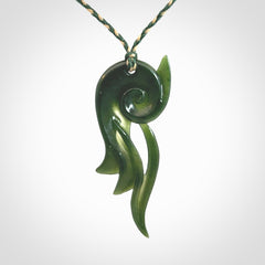Hand carved New Zealand Jade koru pendant.