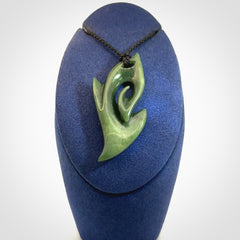 Hand Carved koru pendant in New Zealand Jade