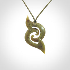 Hand carved New Zealand Jade koru pendant