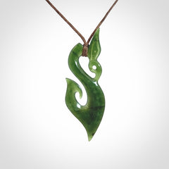 Hand carved jade manaia pendant