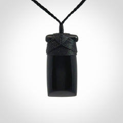 Bold and beautiful black jade toki pendants