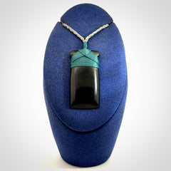 Bold and beautiful black jade toki pendants
