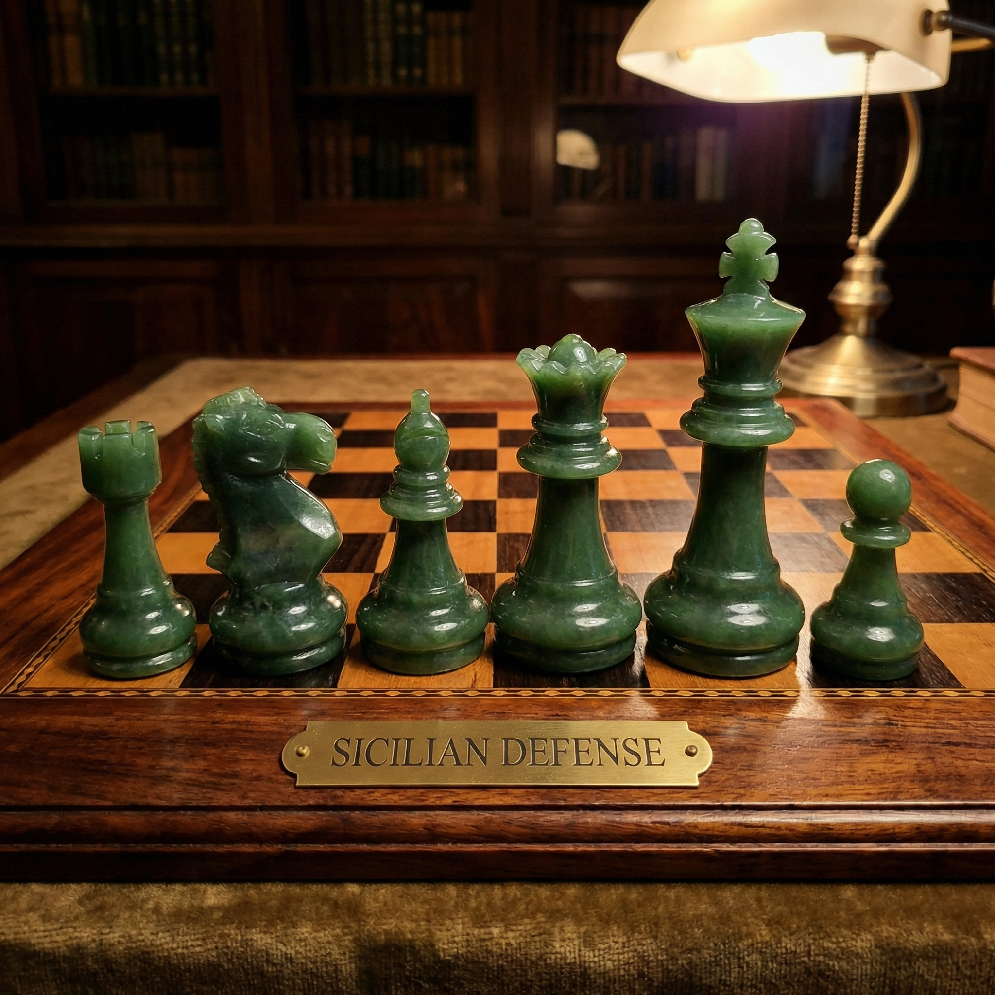 Hand carved jade chess pieces