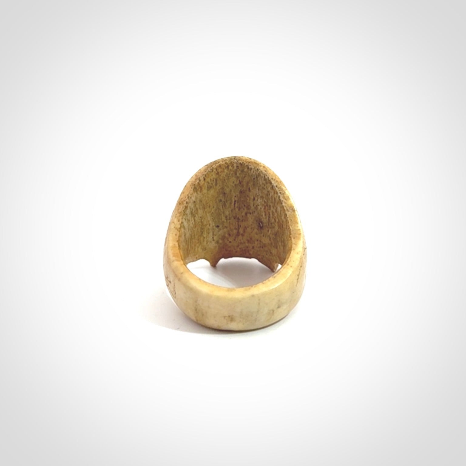 Hand carved skull ring. Made from Red Deer antler in New Zealand. Unique skull ring hand made from deer antler by master bone carver Fumio Noguchi. Spectacular collectable work of art, made to wear. One only ring, delivered to you at no extra cost with express courier.