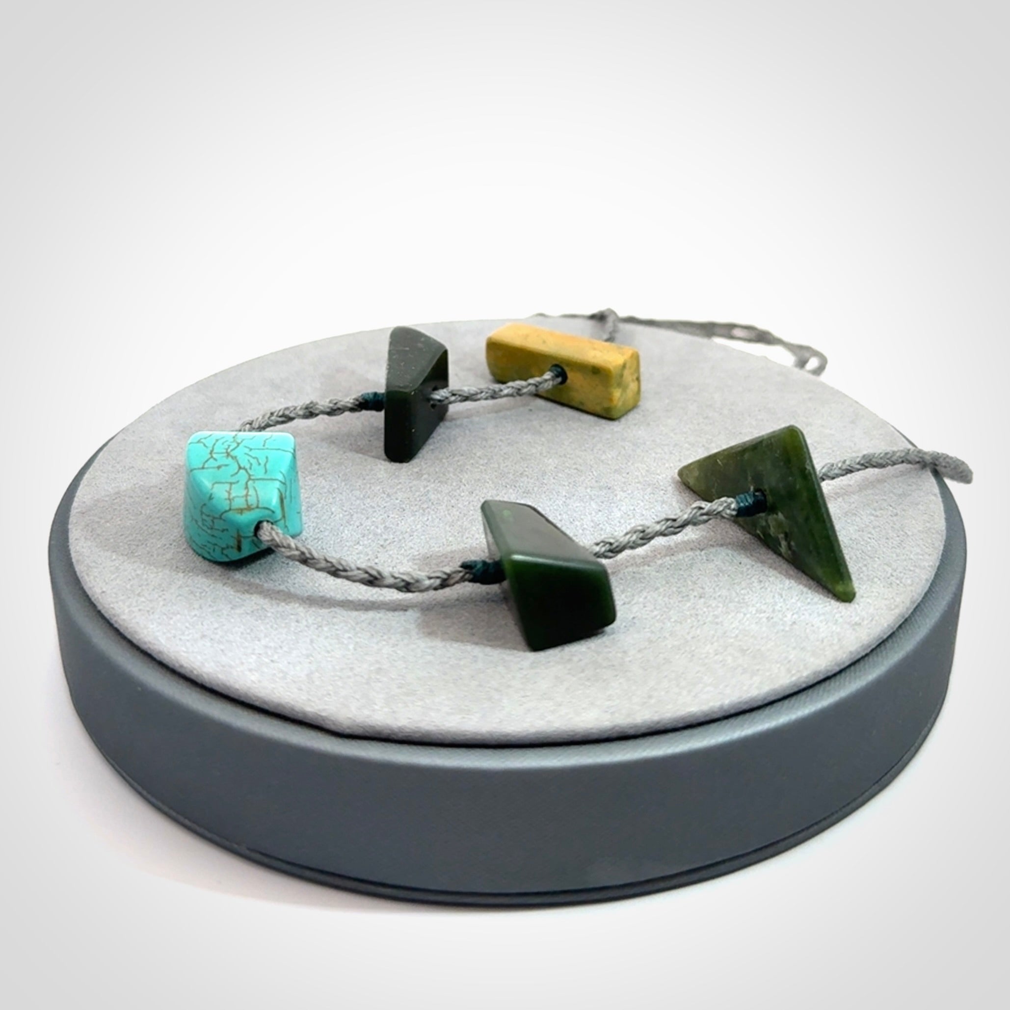 Hand Made Necklace with Turquoise and Jade