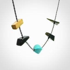 Hand Made Necklace with Turquoise and Jade