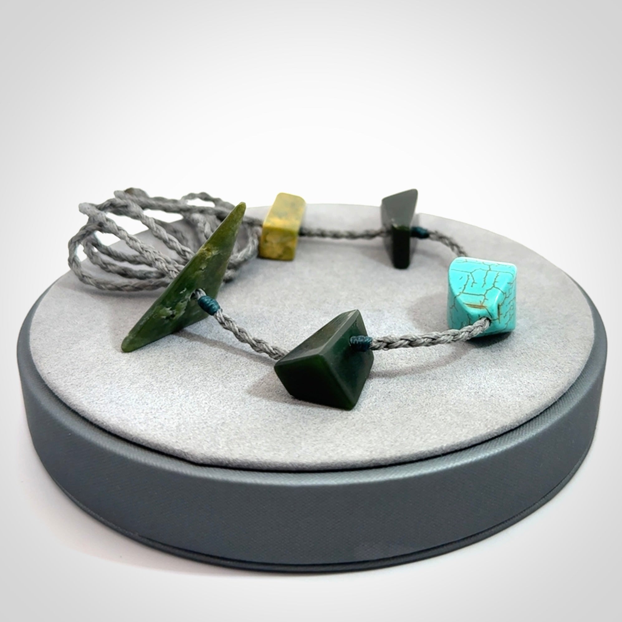 Hand Made Necklace with Turquoise and Jade
