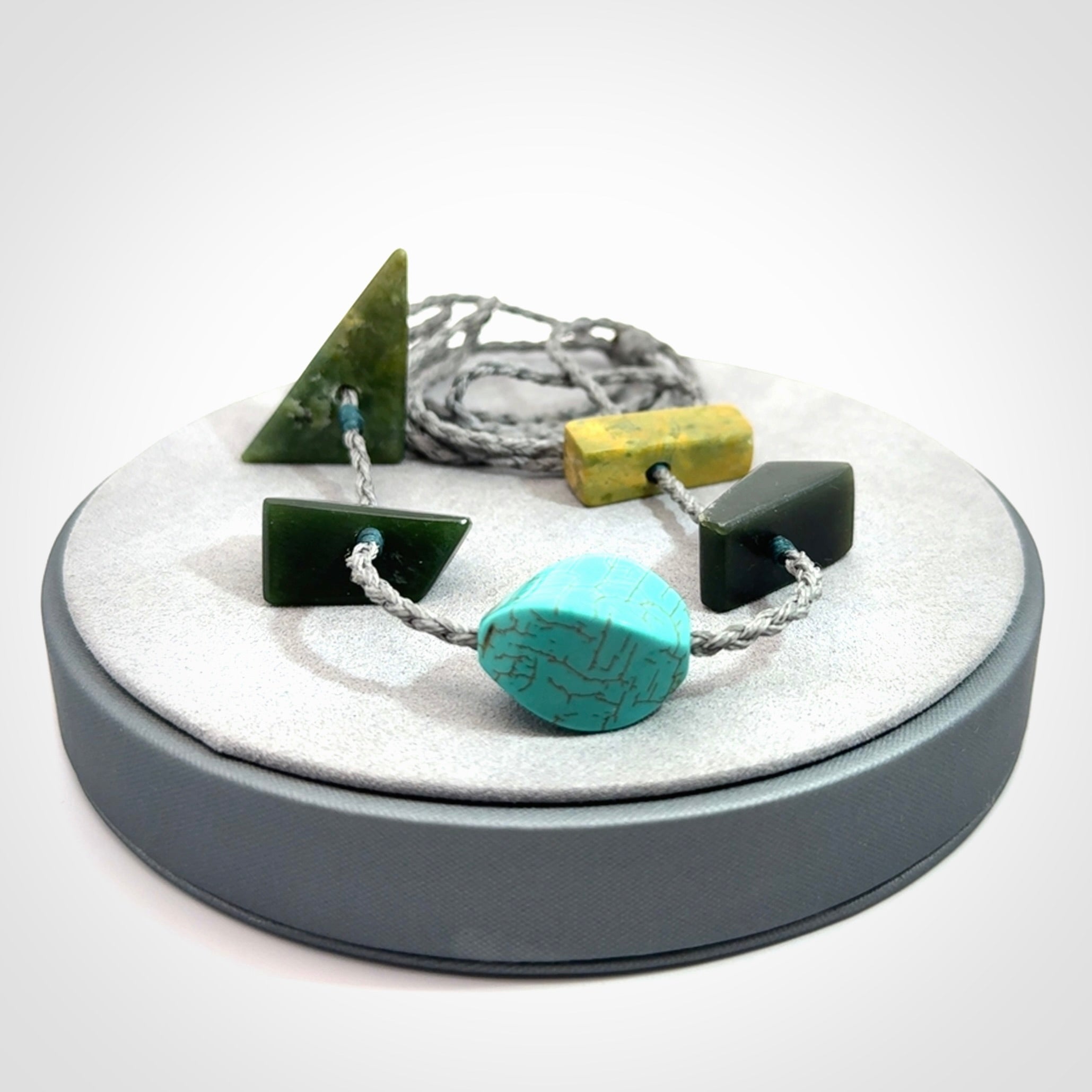 Hand Made Necklace with Turquoise and Jade