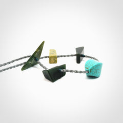 Hand Made Necklace with Turquoise and Jade