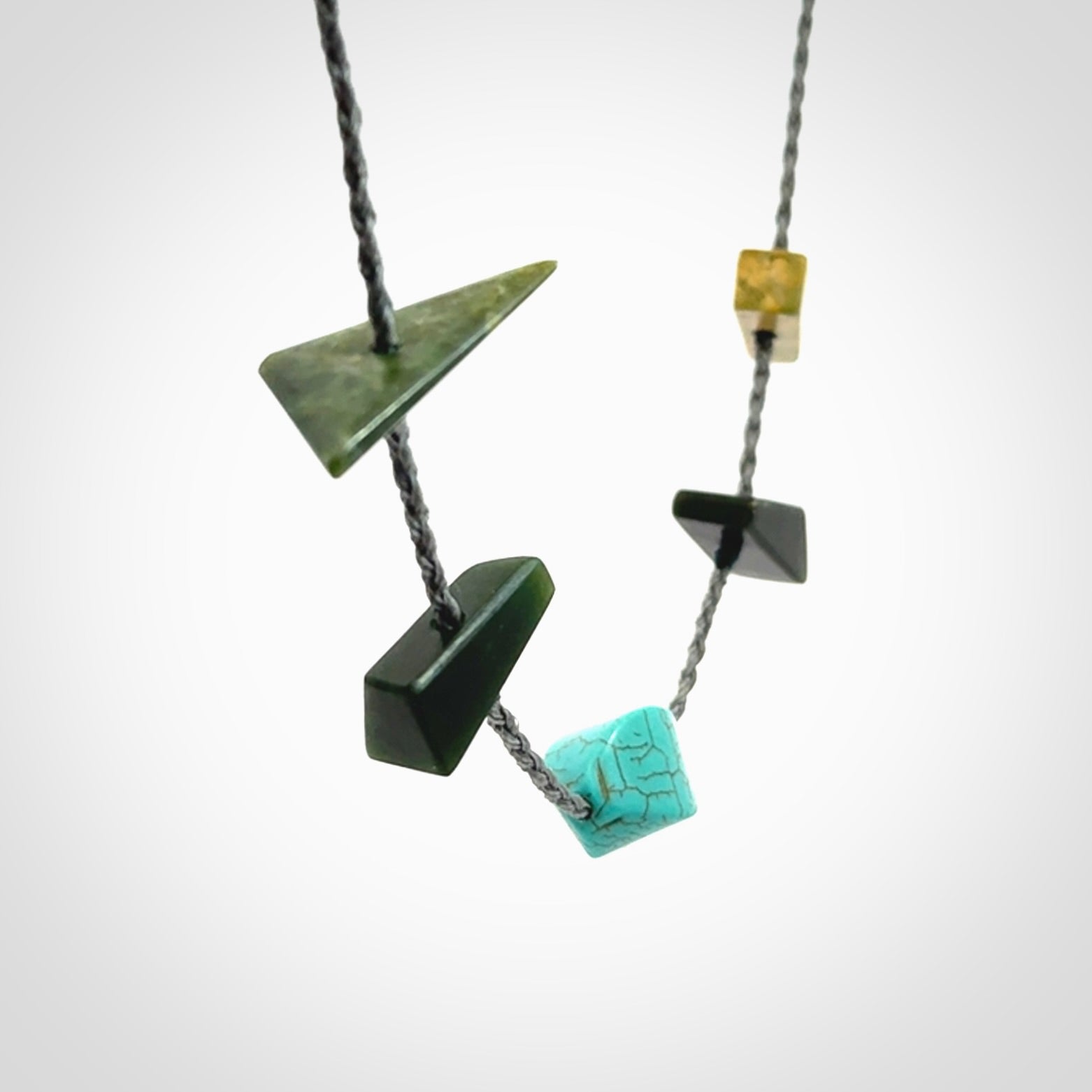 Hand Made Necklace with Turquoise and Jade
