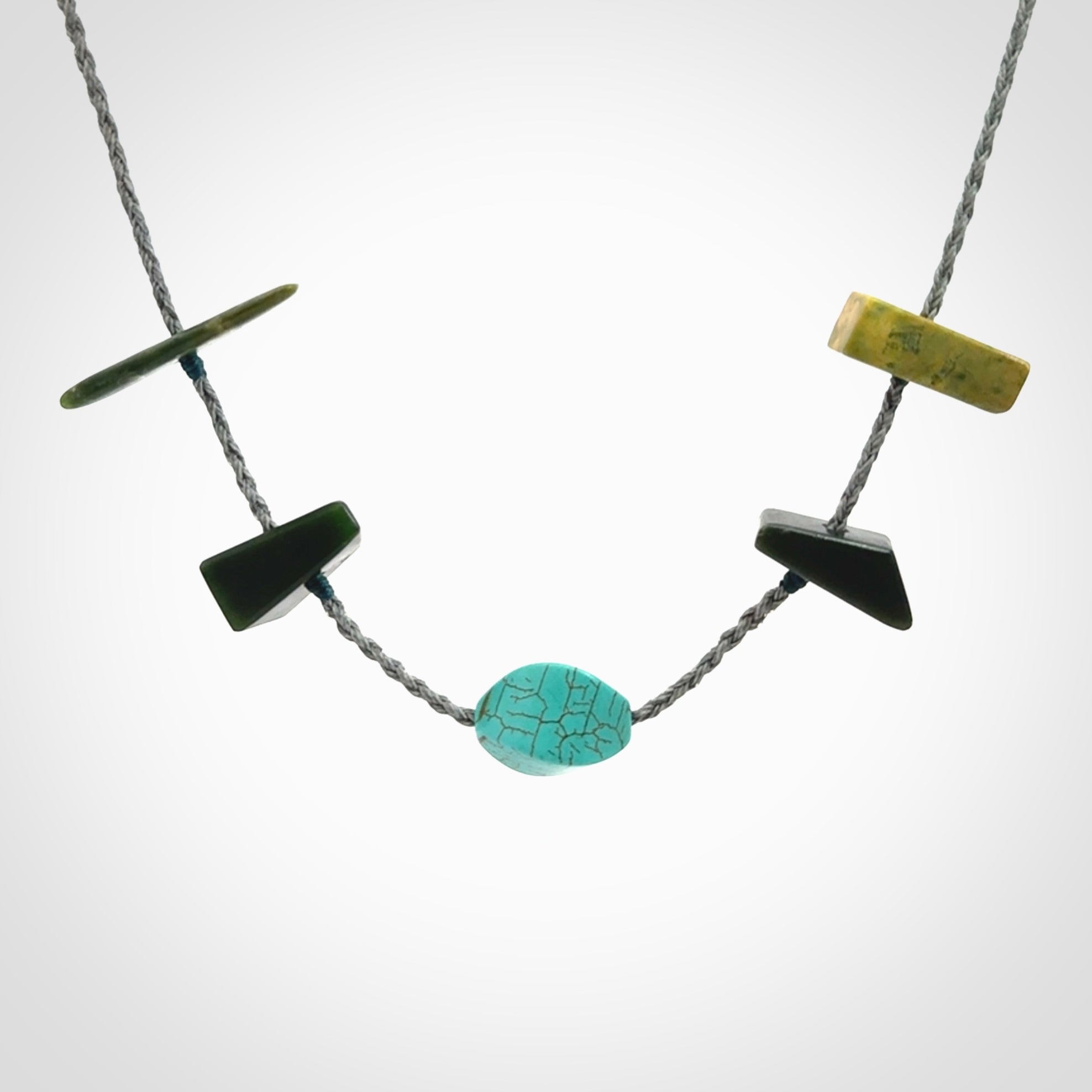 Hand Made Necklace with Turquoise and Jade
