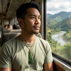 Man wearing jade pendant