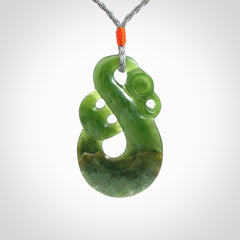 Hand carved New Zealand Jade manaia pendant. Hand made polished Manaia necklace for men and women.
