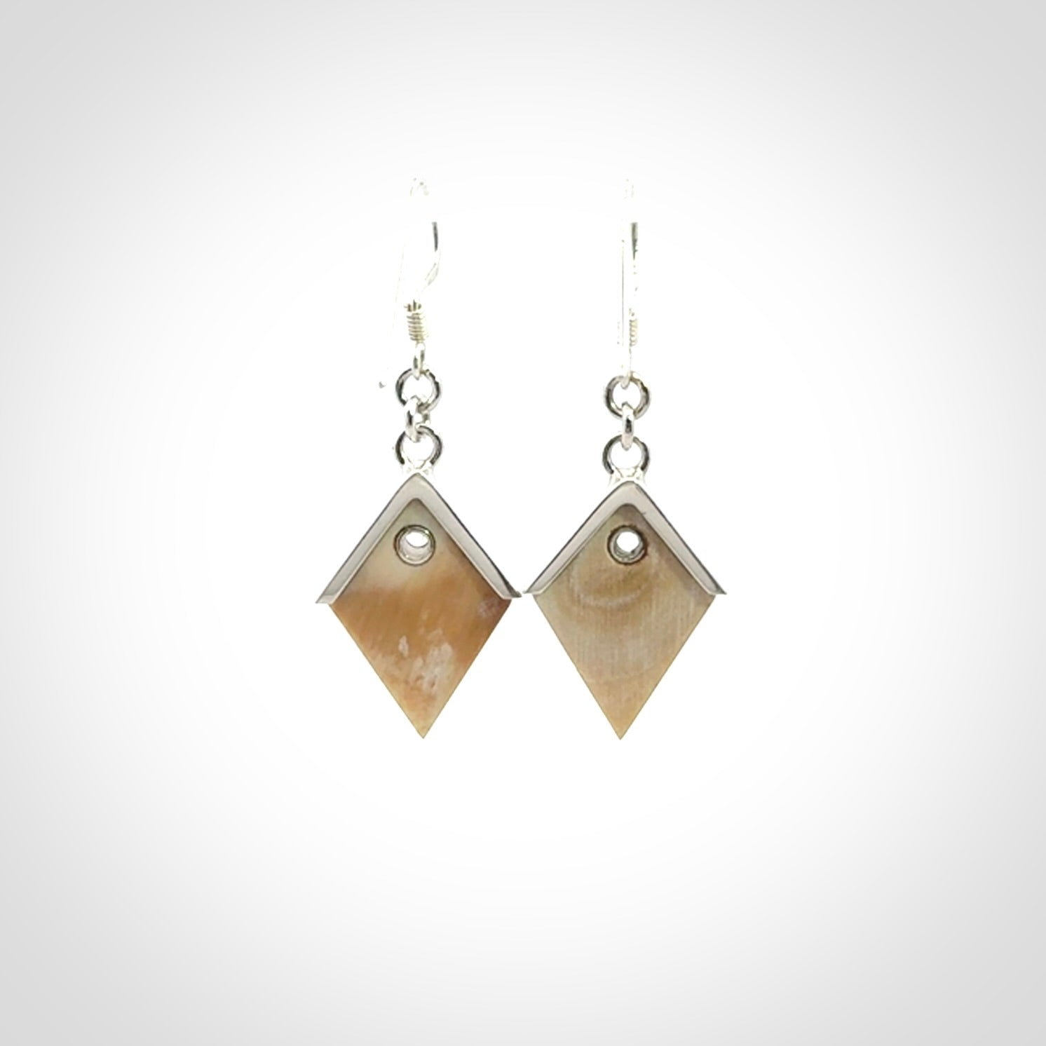 Ancient Mammoth Tusk and Sterling Silver Earrings