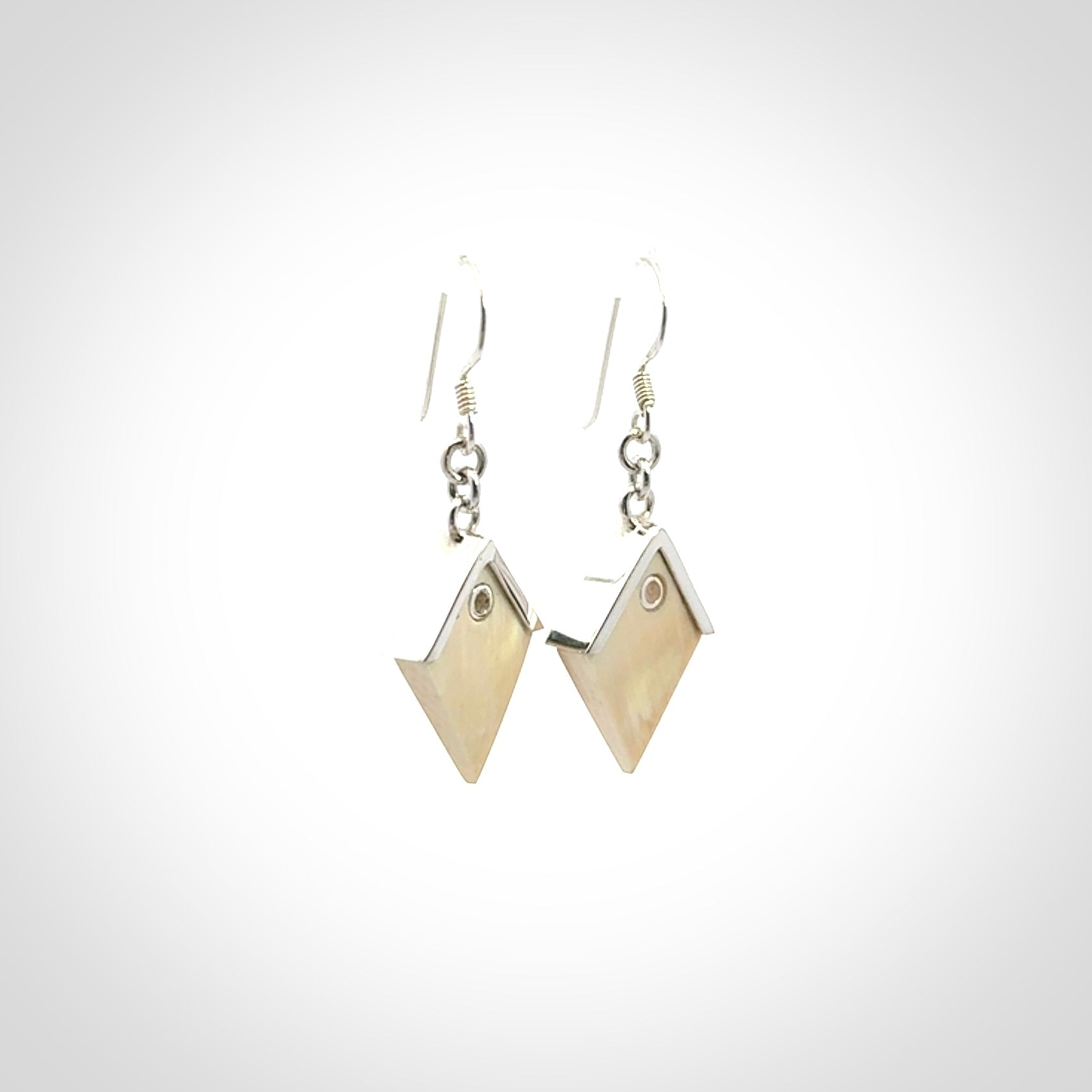 Ancient Mammoth Tusk and Sterling Silver Earrings