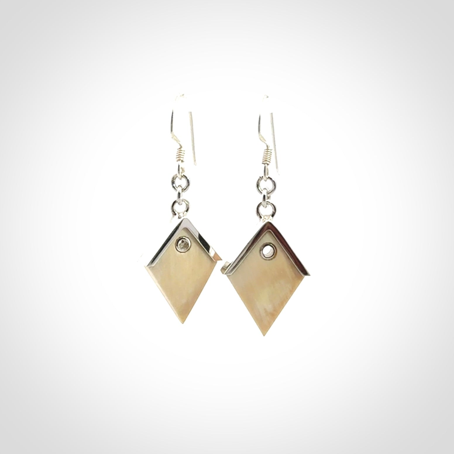 Ancient Mammoth Tusk and Sterling Silver Earrings