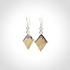 Ancient Mammoth Tusk and Sterling Silver Earrings