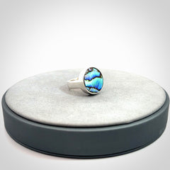 Sterling silver and paua shell ring