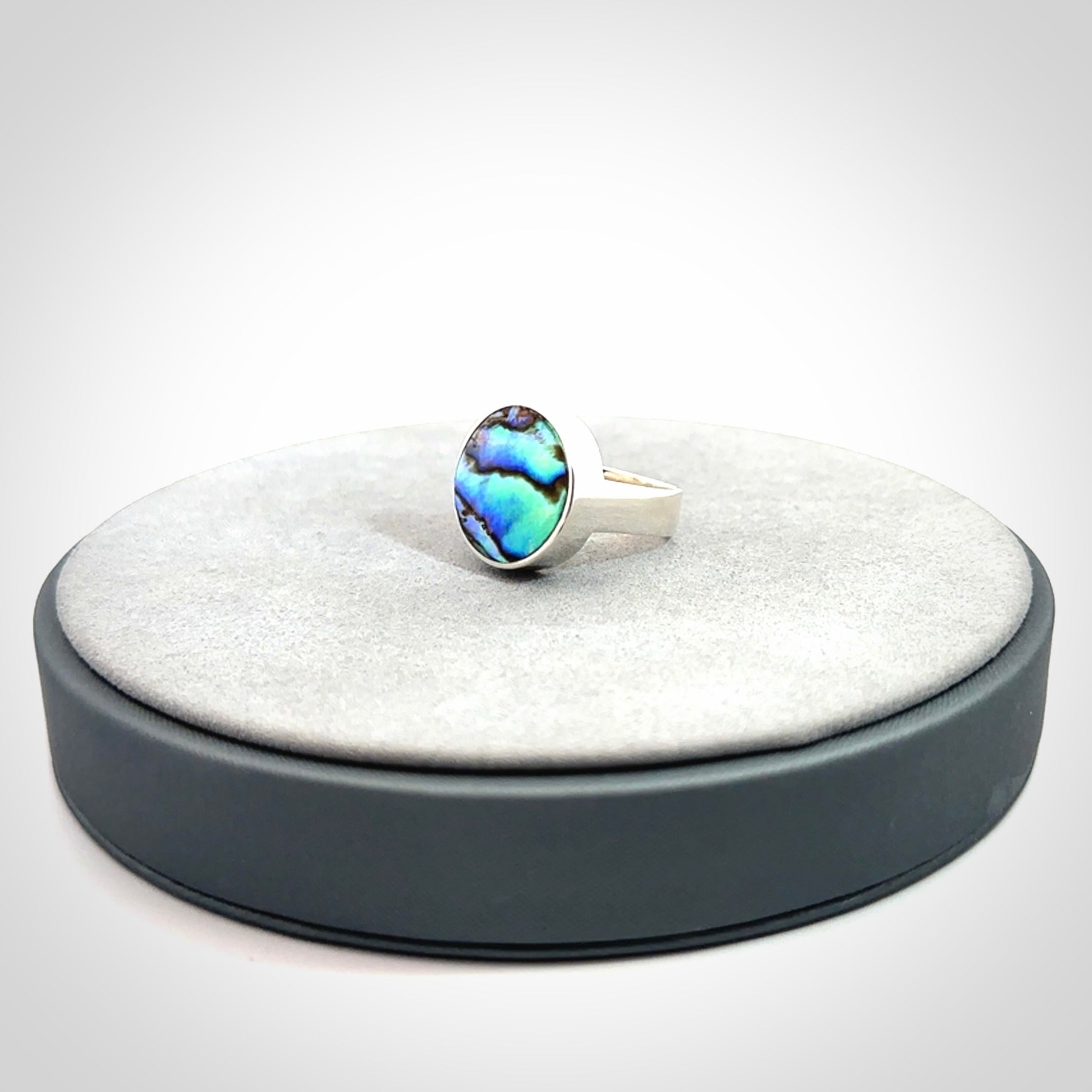 Sterling silver and paua shell ring