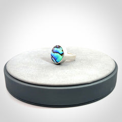 Sterling silver and paua shell ring