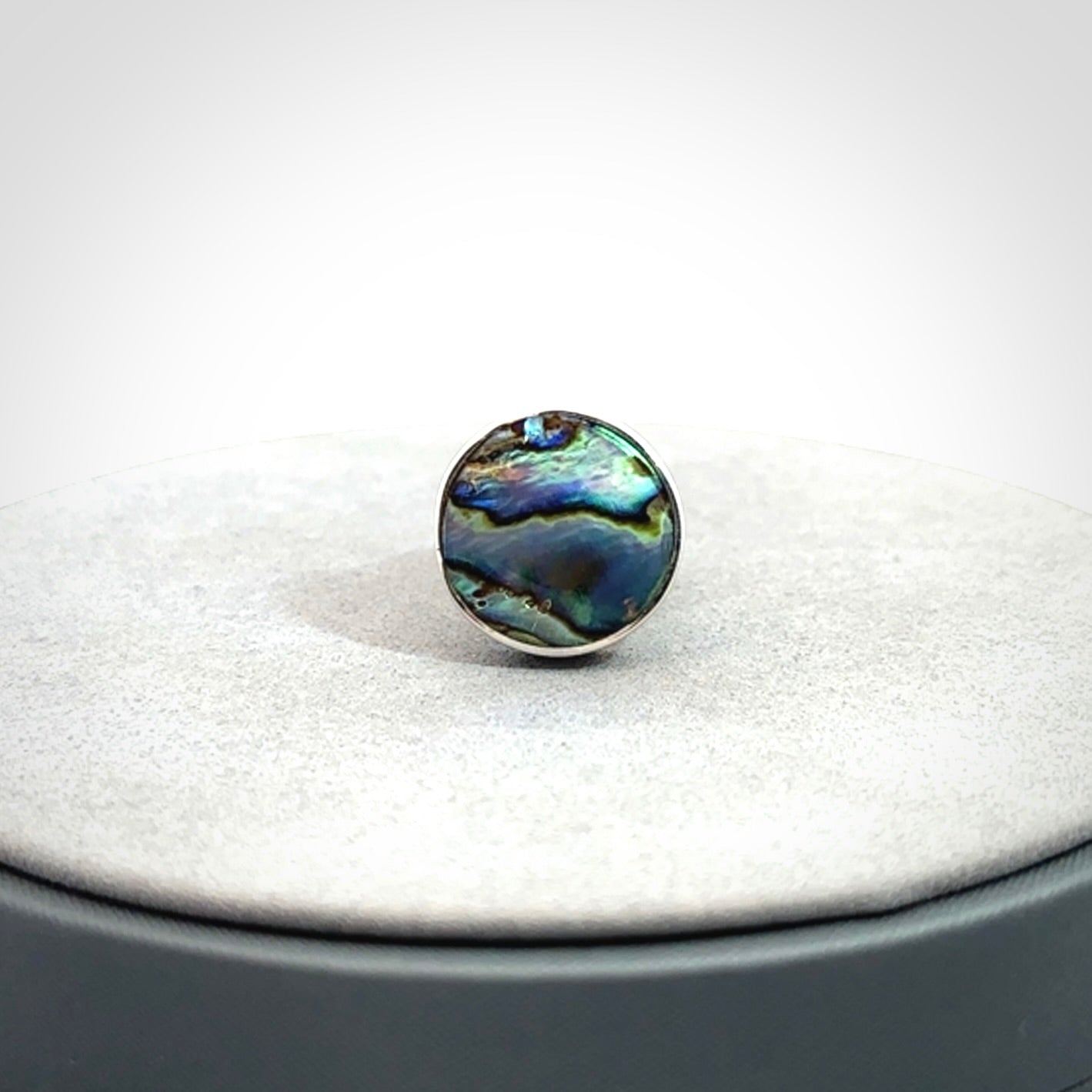 Sterling silver and paua shell ring