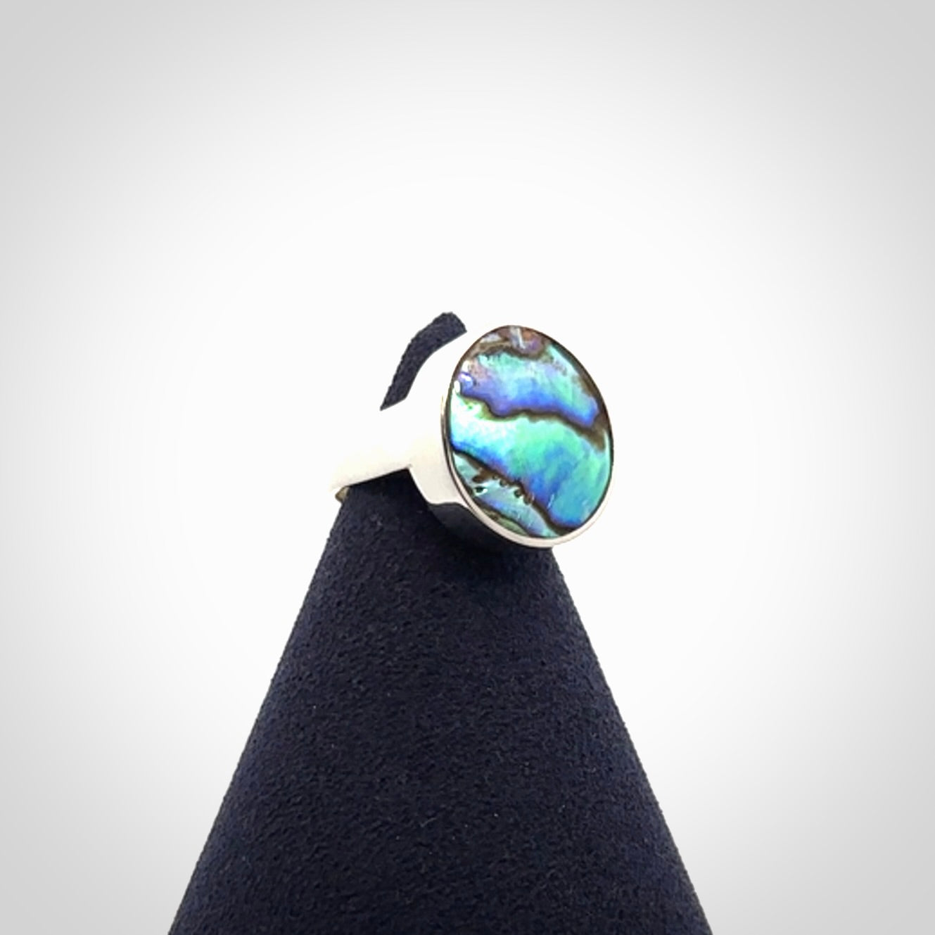 Sterling silver and paua shell ring