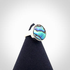 Sterling silver and paua shell ring