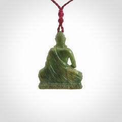 Hand carved jade buddha pendant