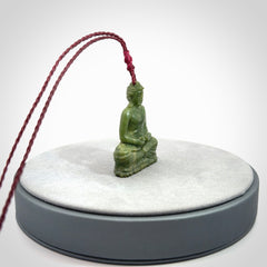 Hand carved jade buddha pendant