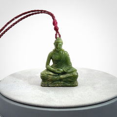 Hand carved jade buddha pendant