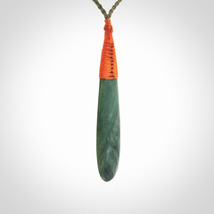 New Zealand flower jade drop pendant. Hand carved in New Zealand by NZ Pacific. Large New Zealand Jade roimata drop necklace. Drop pendant representing healing, comfort and compassion. Unisex pendants for lovers of Jade art to wear.