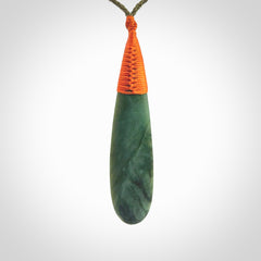 New Zealand flower jade drop pendant. Hand carved in New Zealand by NZ Pacific. Large New Zealand Jade roimata drop necklace. Drop pendant representing healing, comfort and compassion. Unisex pendants for lovers of Jade art to wear.