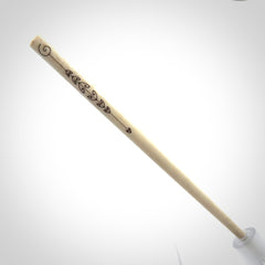 Hand carved bone hair pin with double sided koru design.