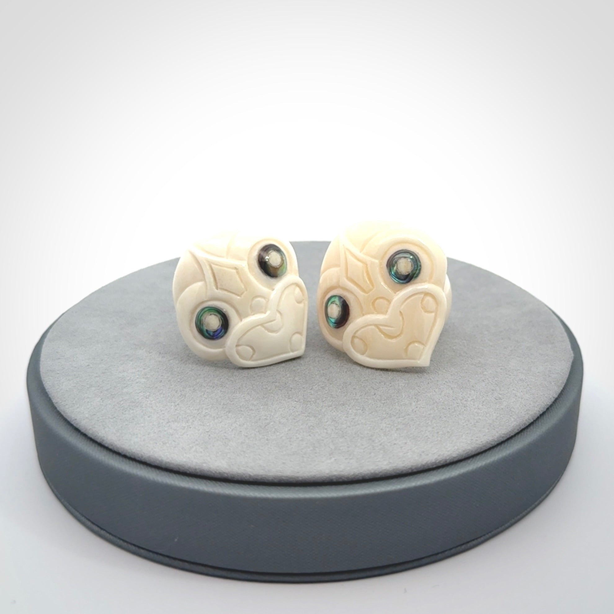 Hand carved bone tiki ring