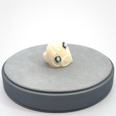 Hand carved bone tiki ring