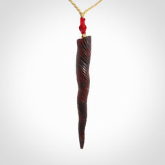 A Unicorn Horn pendant Carved in Jasper