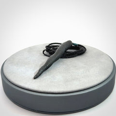 A Wonderful Unicorn Horn Pendant, Carved in Black Jade