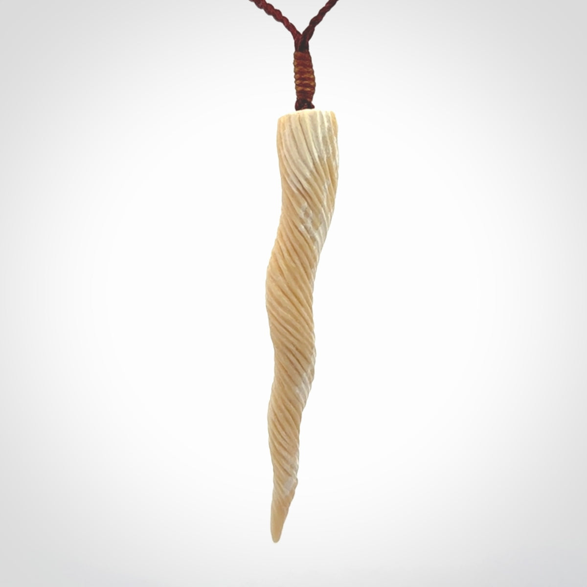 Hand carved woolly mammoth tusk unicorn horn pendant