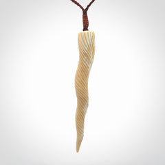 Hand carved woolly mammoth tusk unicorn horn pendant
