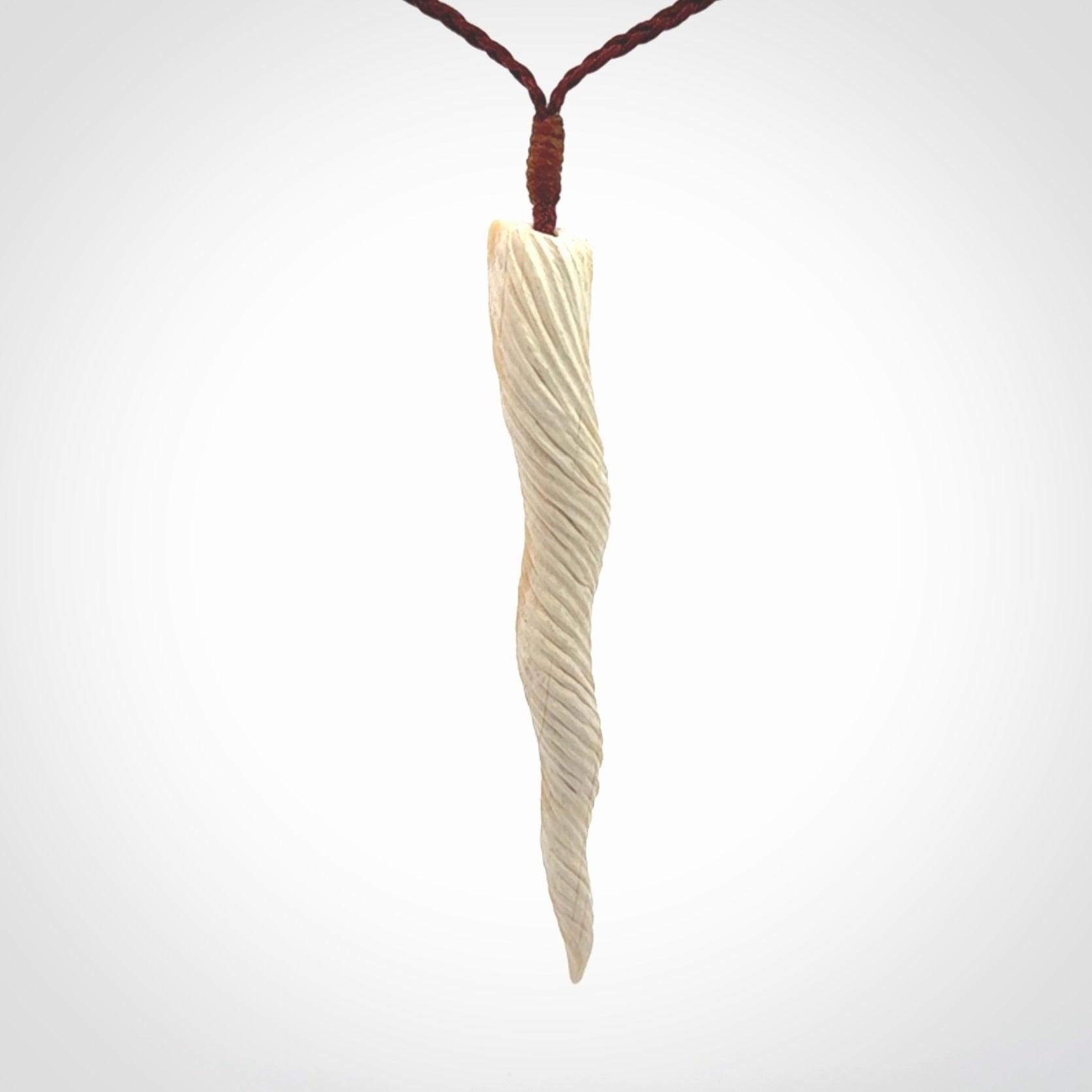 Hand carved woolly mammoth tusk unicorn horn pendant