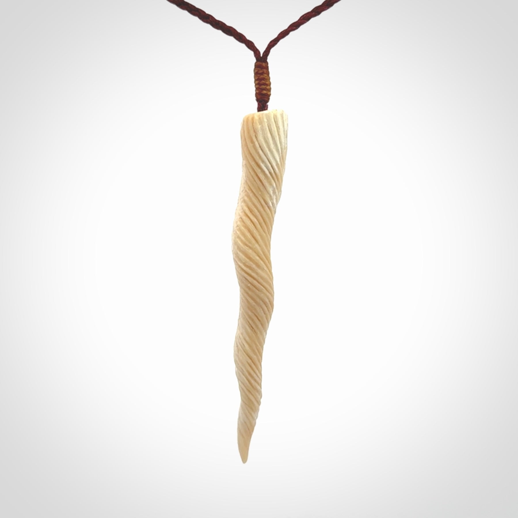 Hand carved woolly mammoth tusk unicorn horn pendant