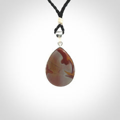 Mookaite Jasper drop pendant with Sterling Silver