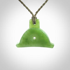 Hand carved New Zealand jade dog whistle. Carved for NZ Pacific by master carver Ross Crump. Jade dog whistle pendant provided with adjustable cord and delivered with express courier.