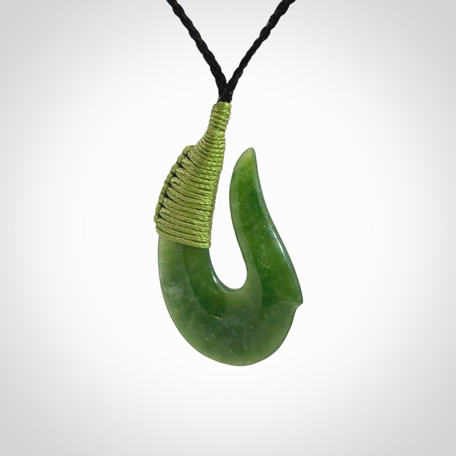 Hand carved New Zealand Jade hook pendants