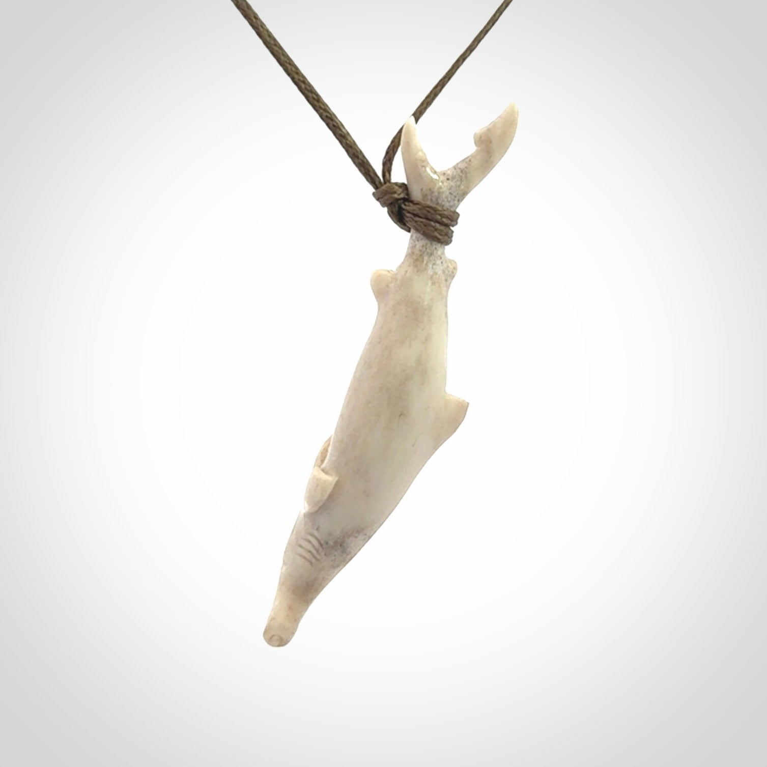 Wonderful Hammerhead Shark Pendants, Hand carved in deer antler