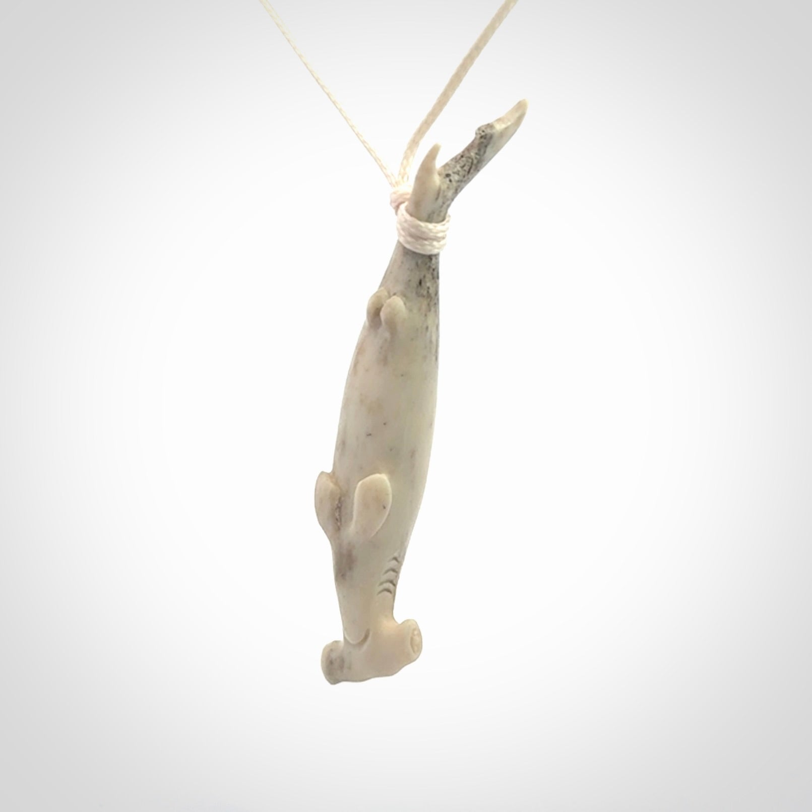 Wonderful Hammerhead Shark Pendants, Hand carved in deer antler