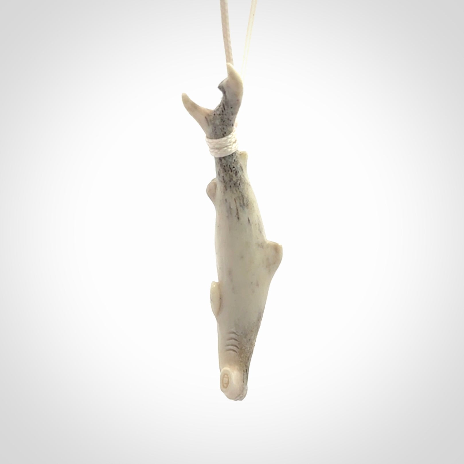 Wonderful Hammerhead Shark Pendants, Hand carved in deer antler