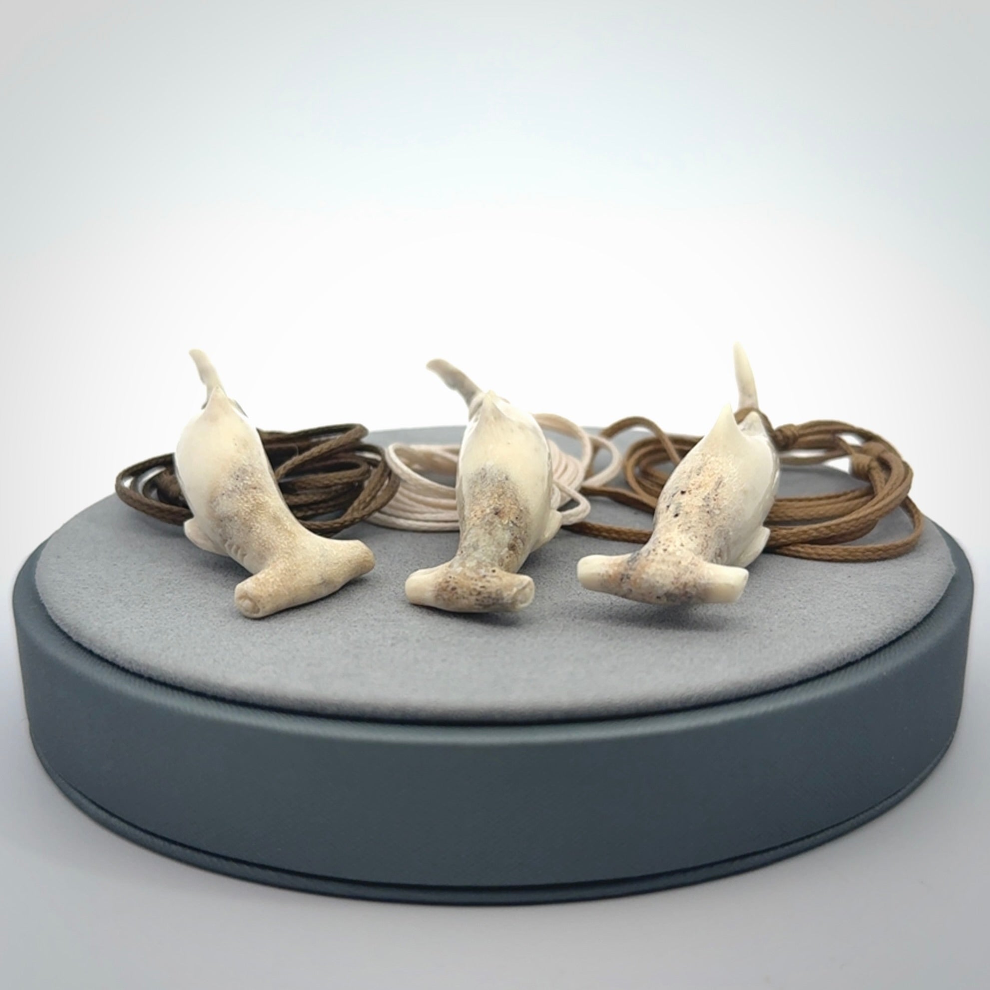 Wonderful Hammerhead Shark Pendants, Hand carved in deer antler
