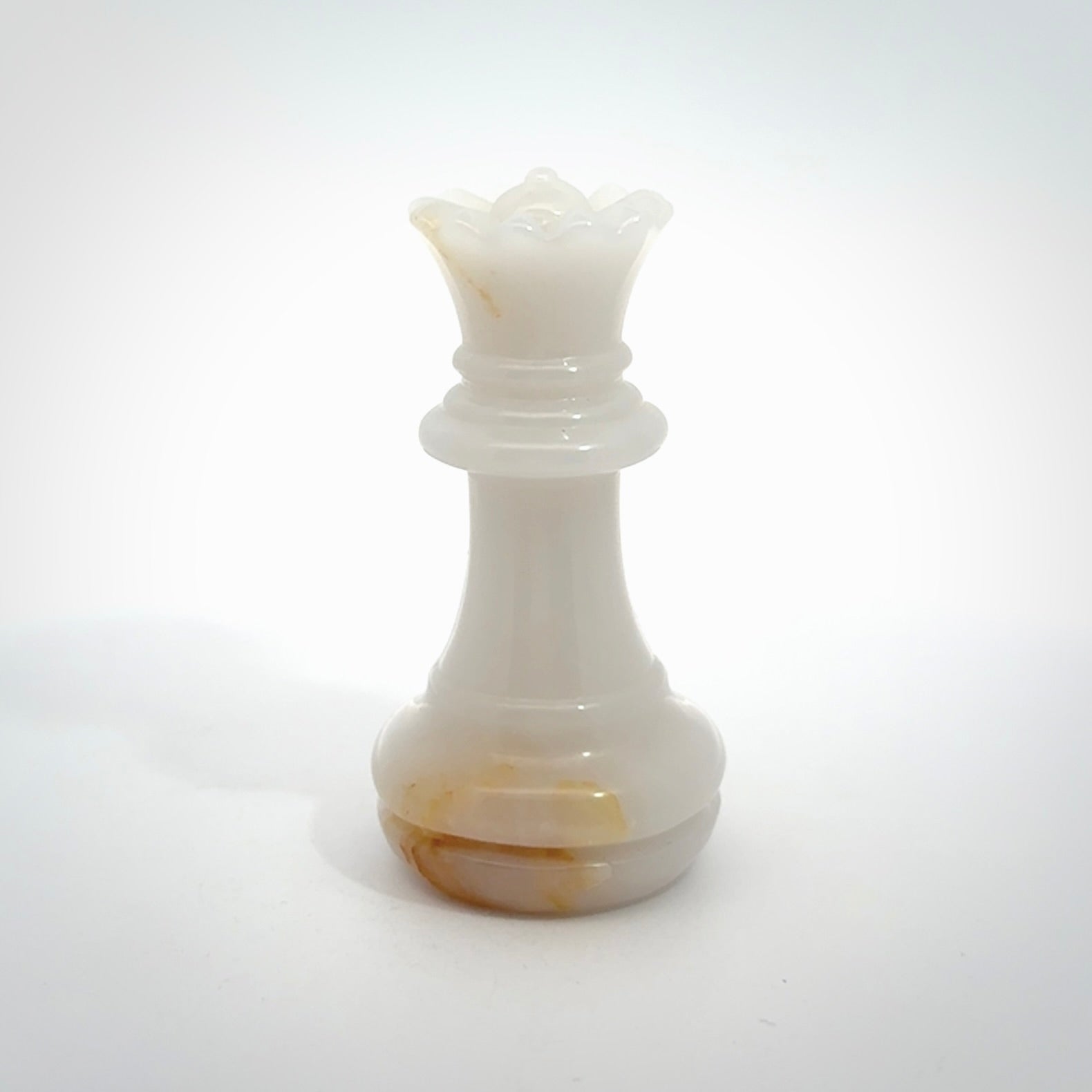 Hand carved white jade chess pieces